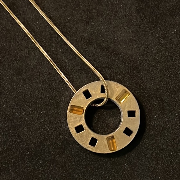 Designer Givenchy Gold Crystal Coin Long Necklace - Picture 1 of 10